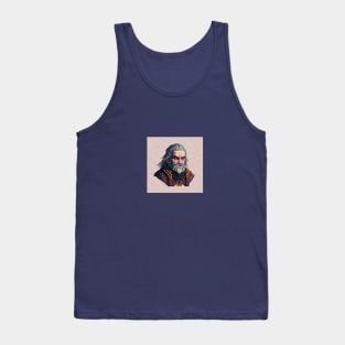 Pixel art illustration of the Witcher Geralt Tank Top